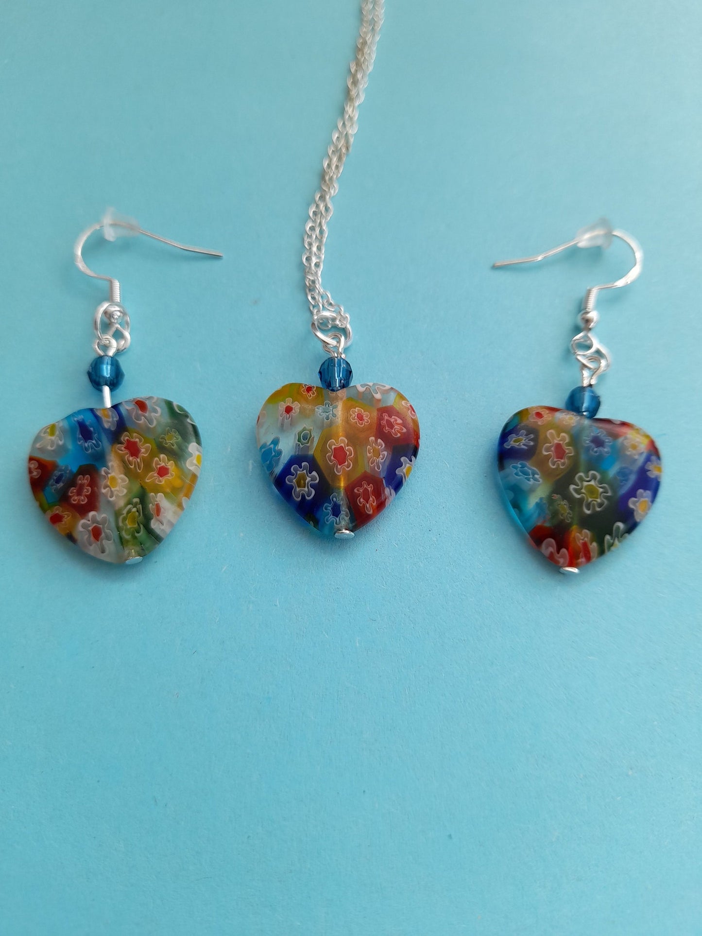 Glass Necklace and Earrings set