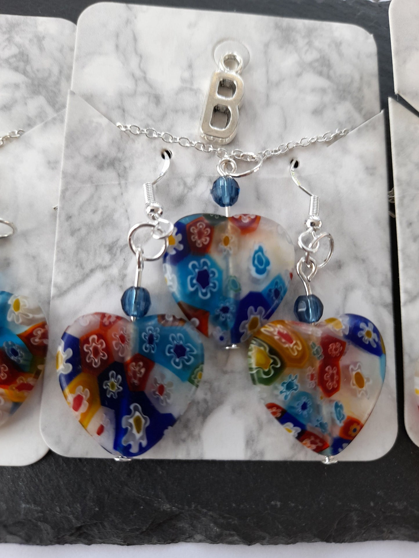 Glass Necklace and Earrings set
