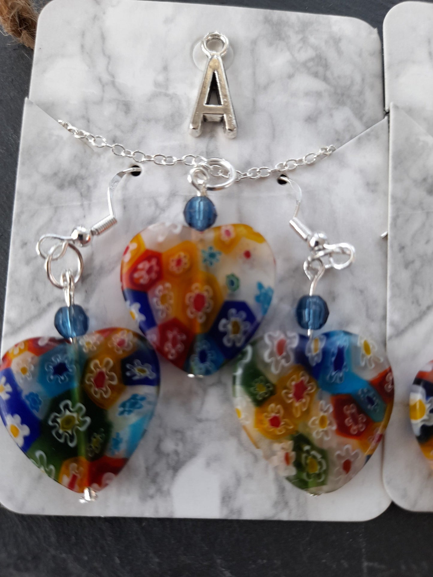Glass Necklace and Earrings set