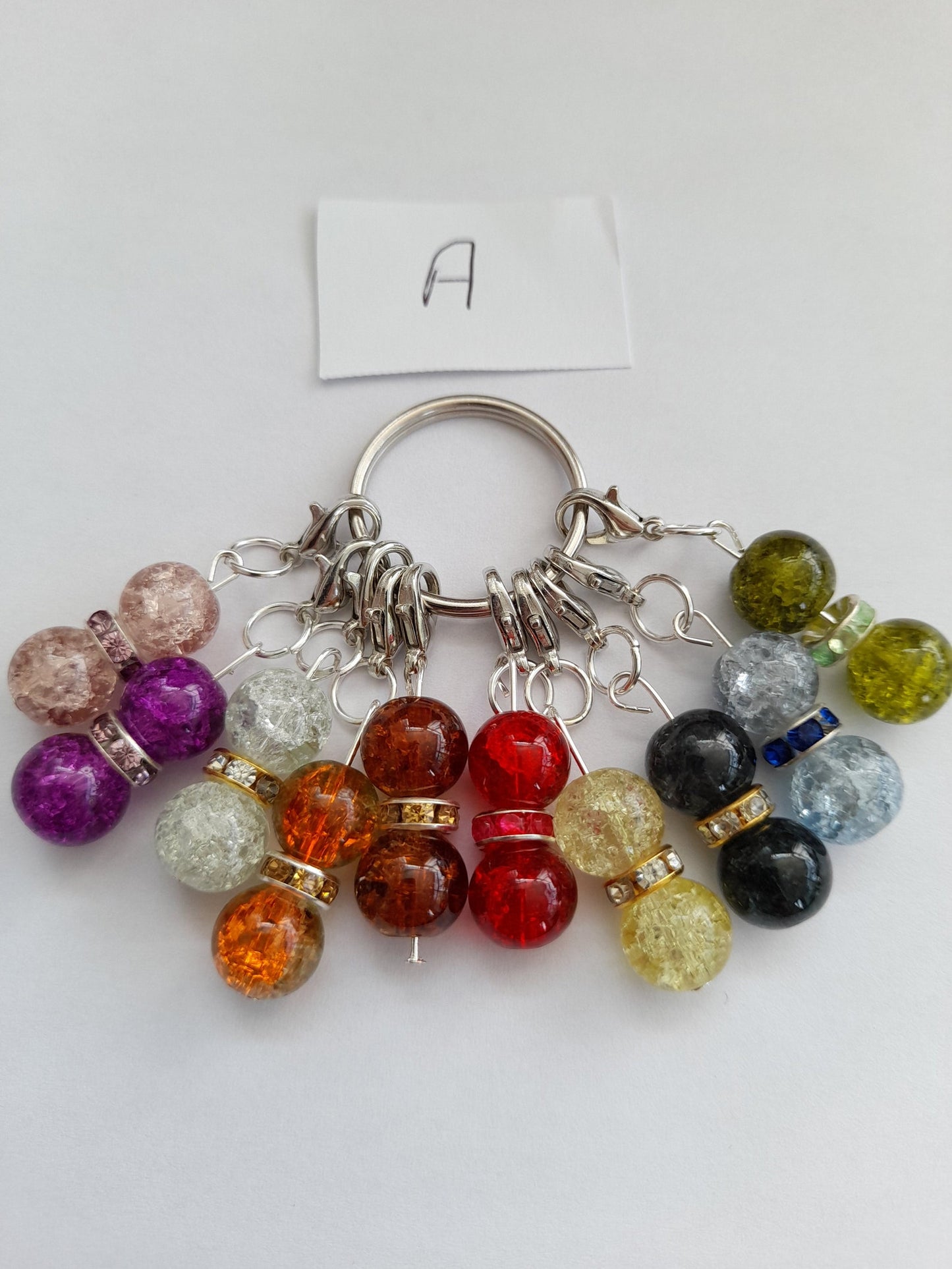 Row stitch markers for knitting, crochet