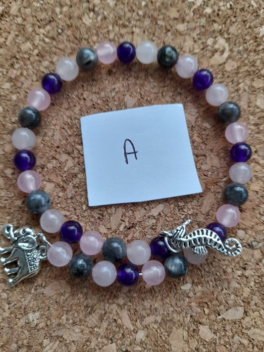 Semi-precious single strand hand made bracelets