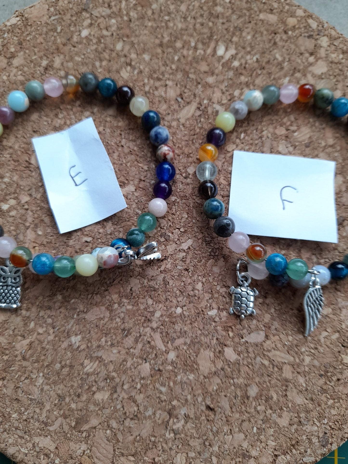 Semi-precious single strand hand made bracelets