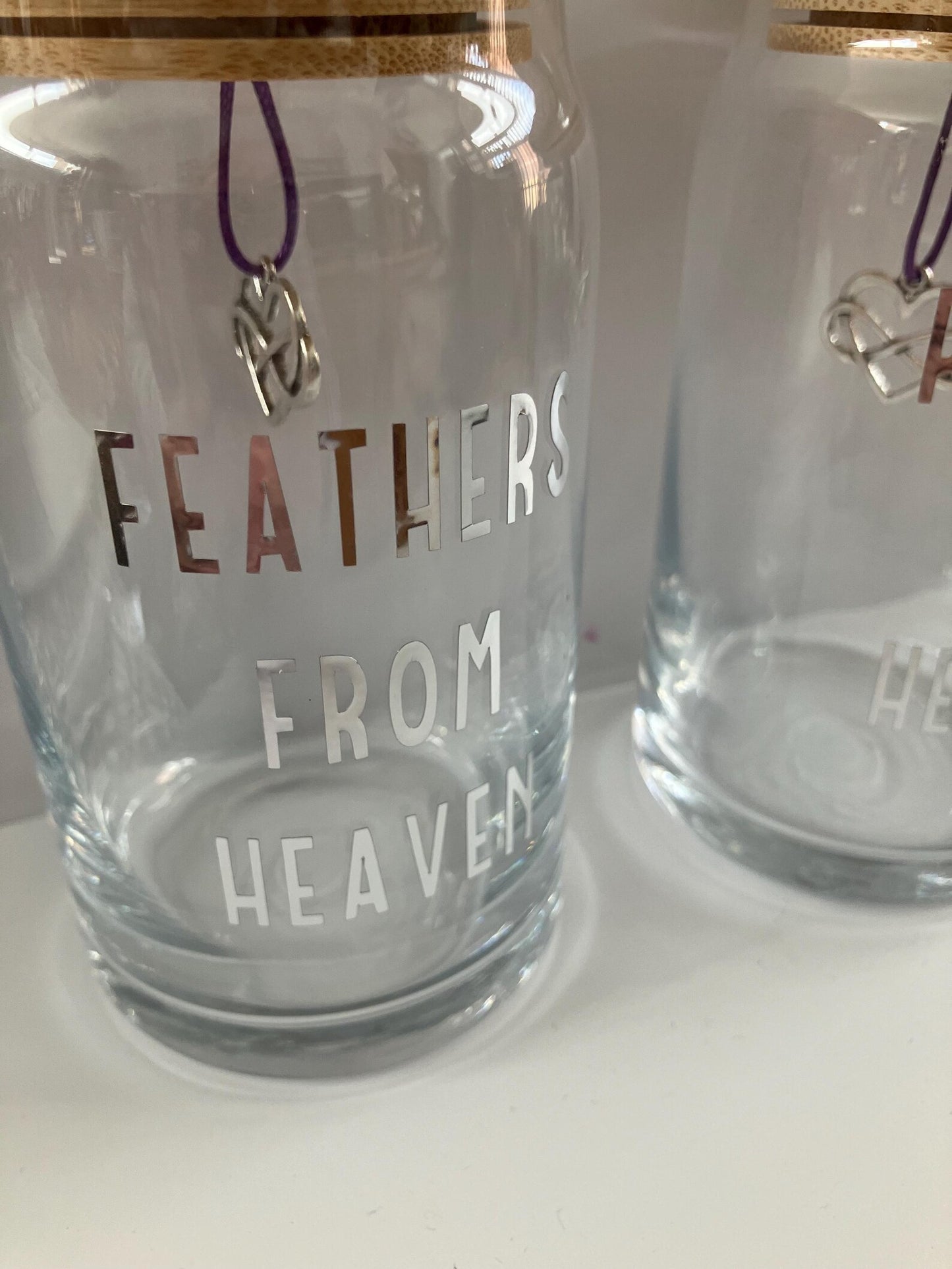 Feathers / Pennies from Heaven keepsake jars