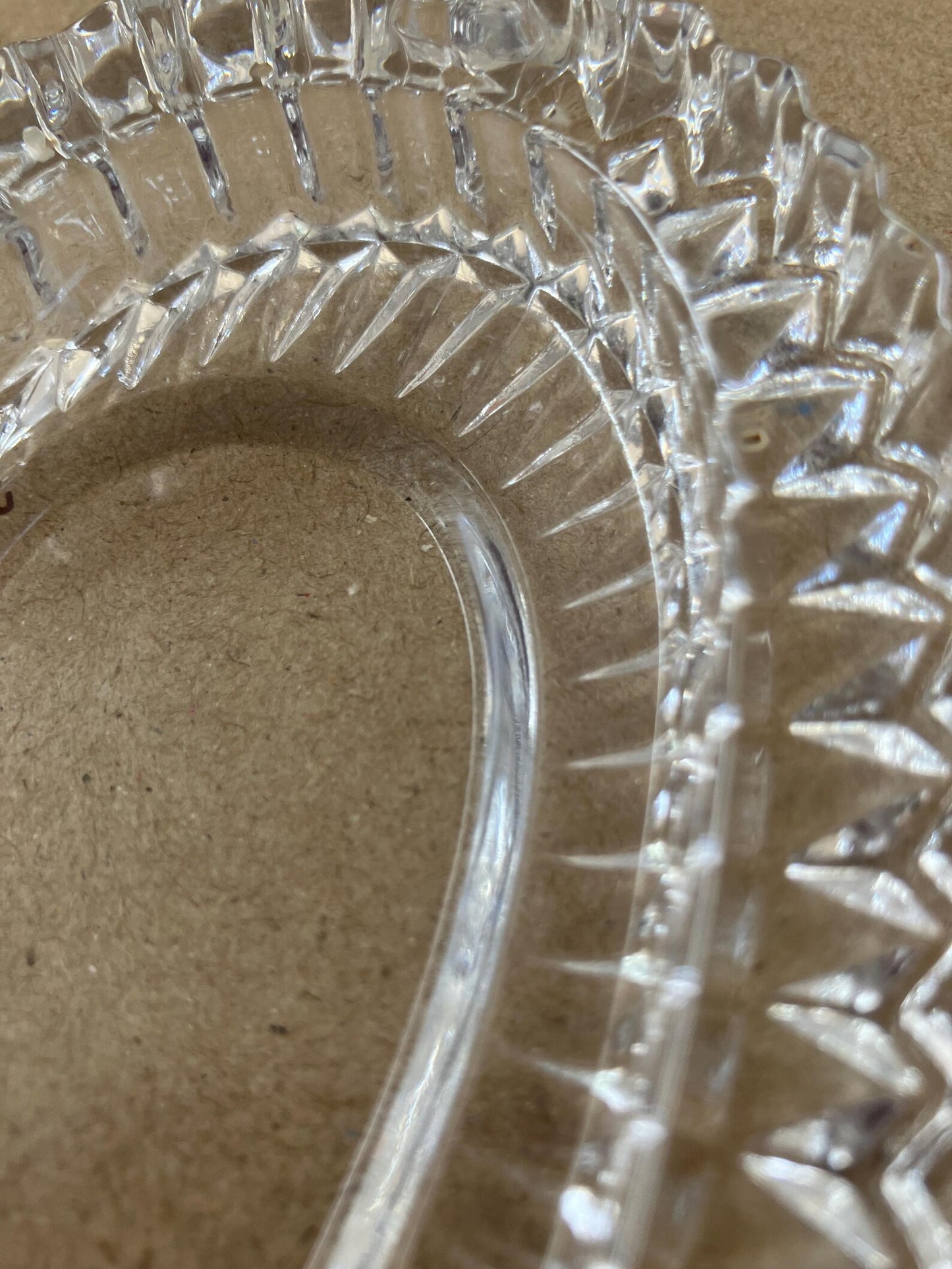 Glass heart shaped Trinket dishes pair