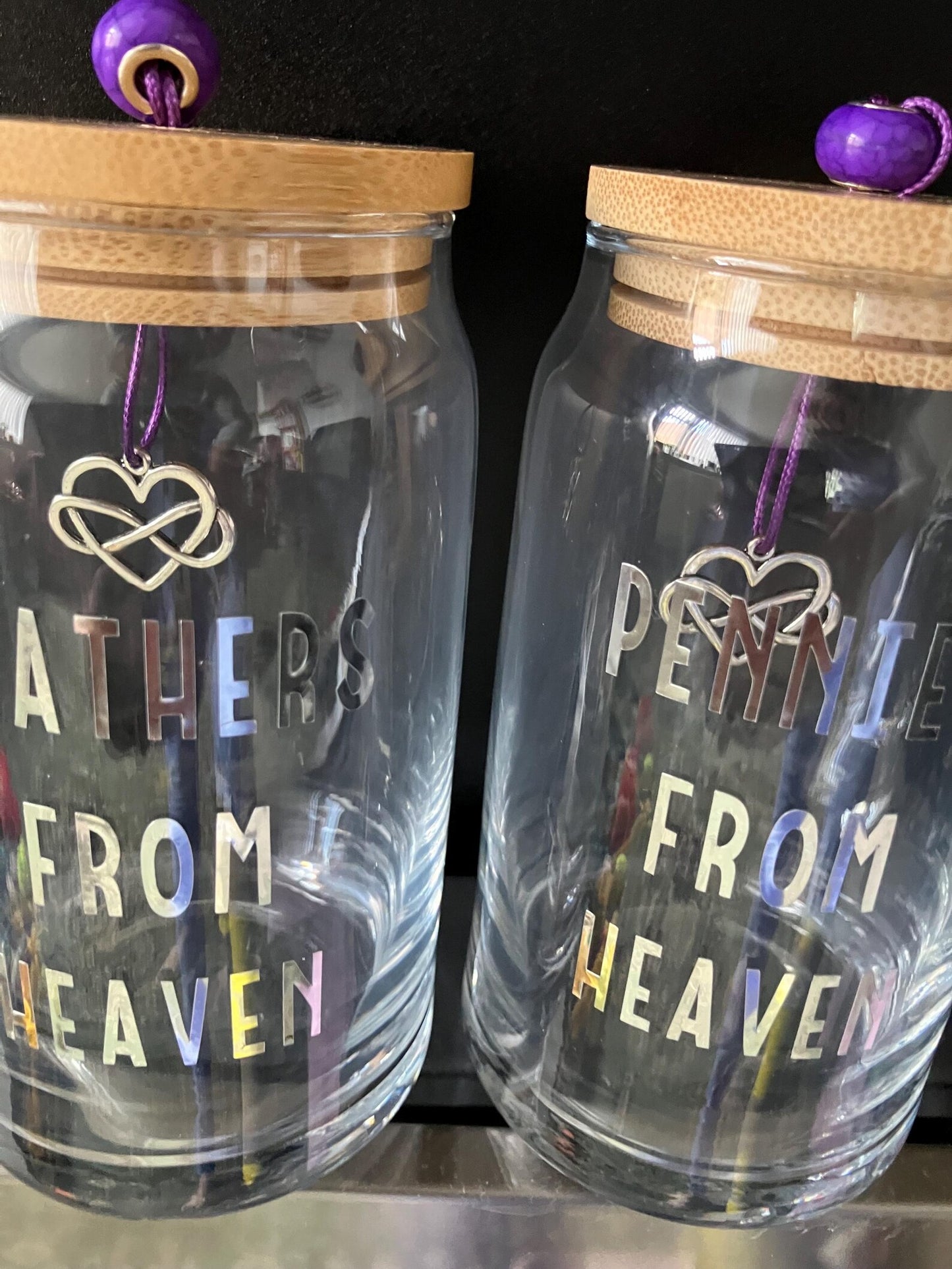 Feathers / Pennies from Heaven keepsake jars