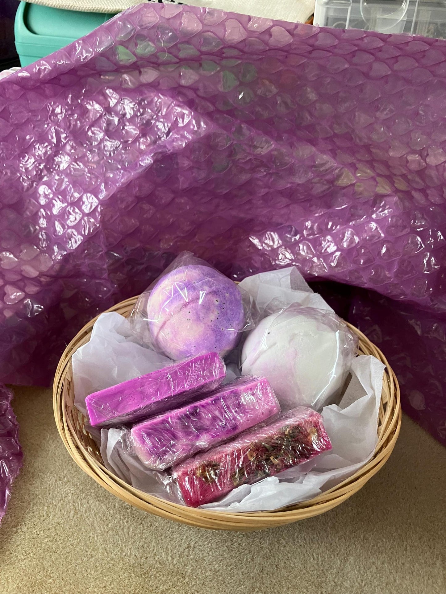 Handmade Soap and Bath fizz Gift Basket