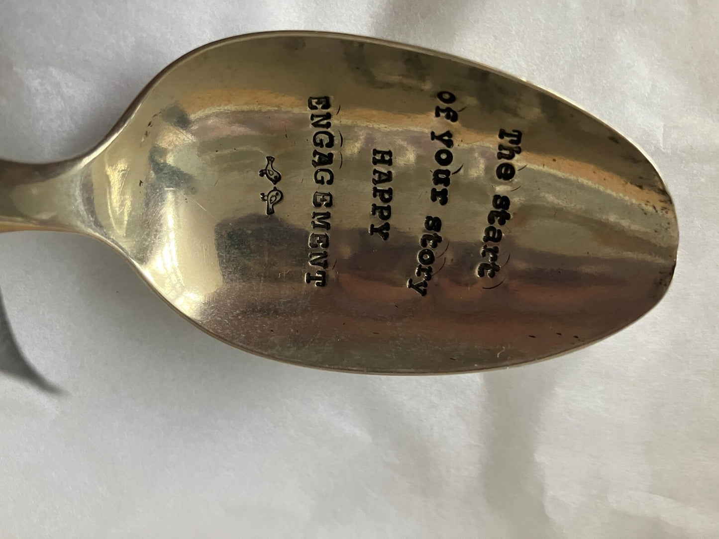 Engagement gift, unique hand stamped Vintage spoon