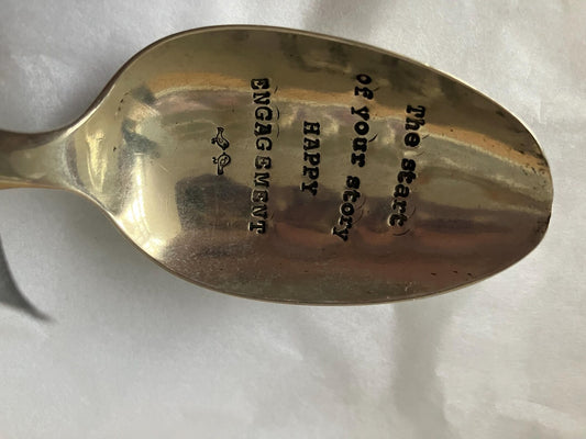 Engagement gift, unique hand stamped Vintage spoon