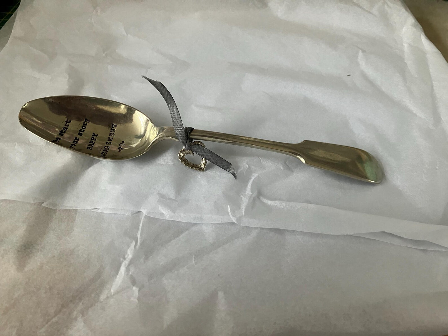 Engagement gift, unique hand stamped Vintage spoon