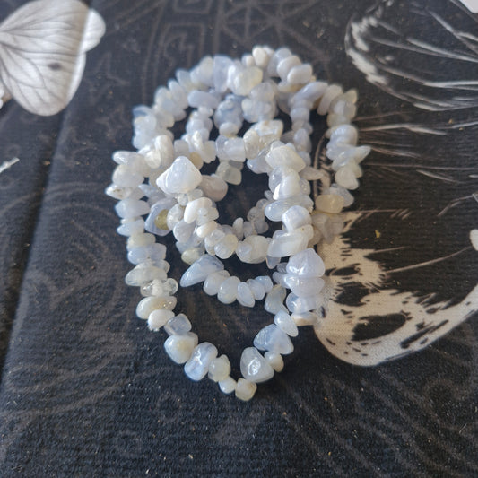 Blue Lace Agate chip bracelet