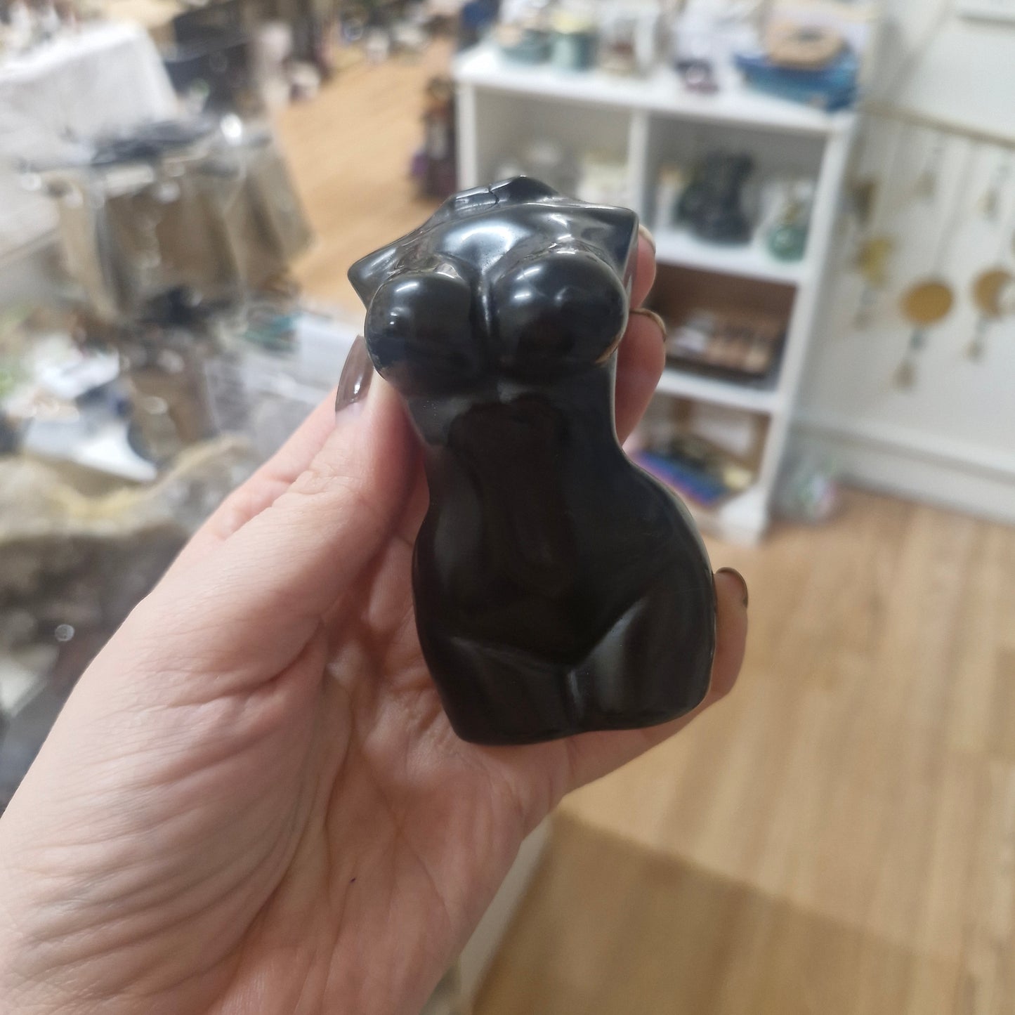 Obsidian female lady body carving