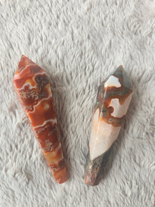 Red moss Agate wand