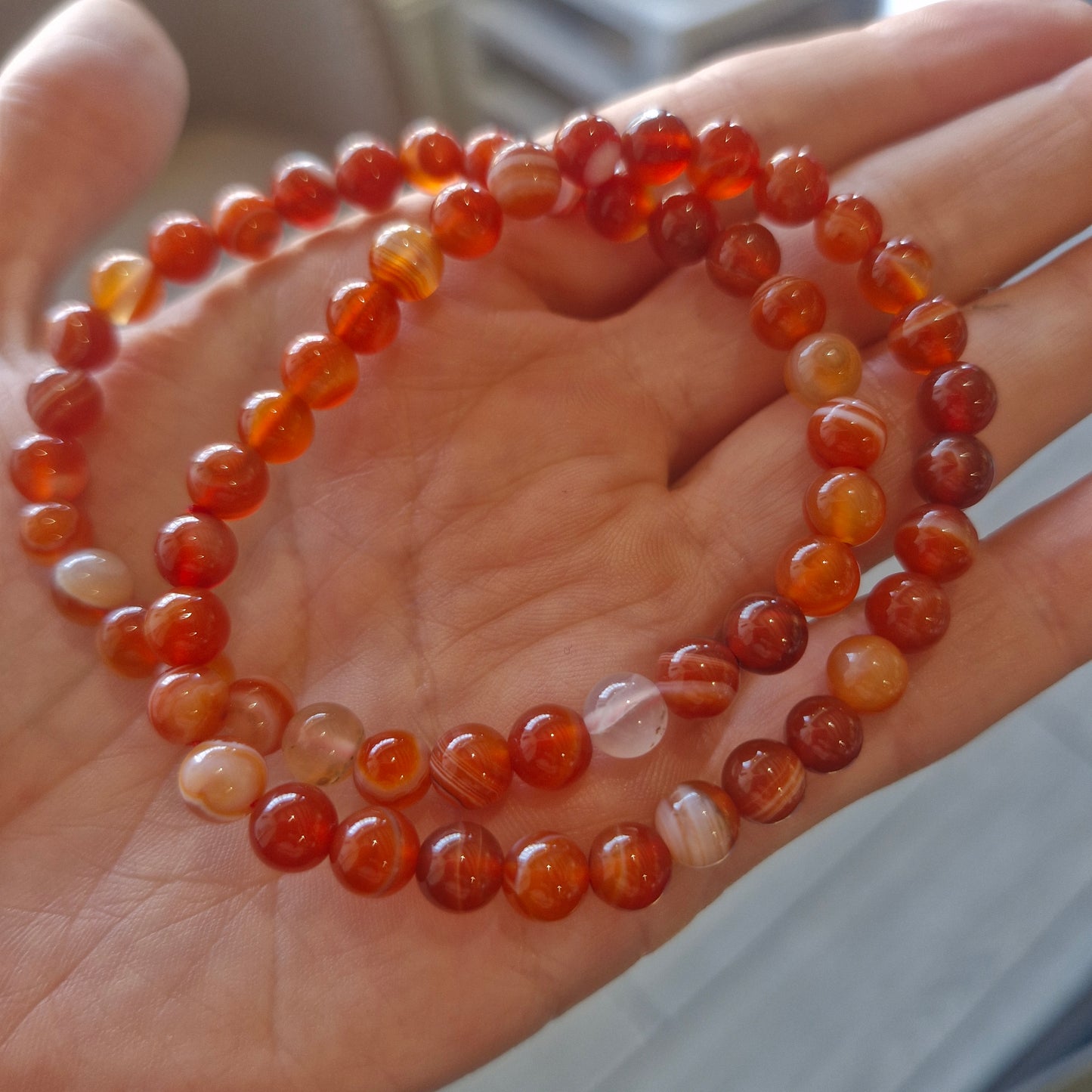 Carnelian 6mm bead bracelet
