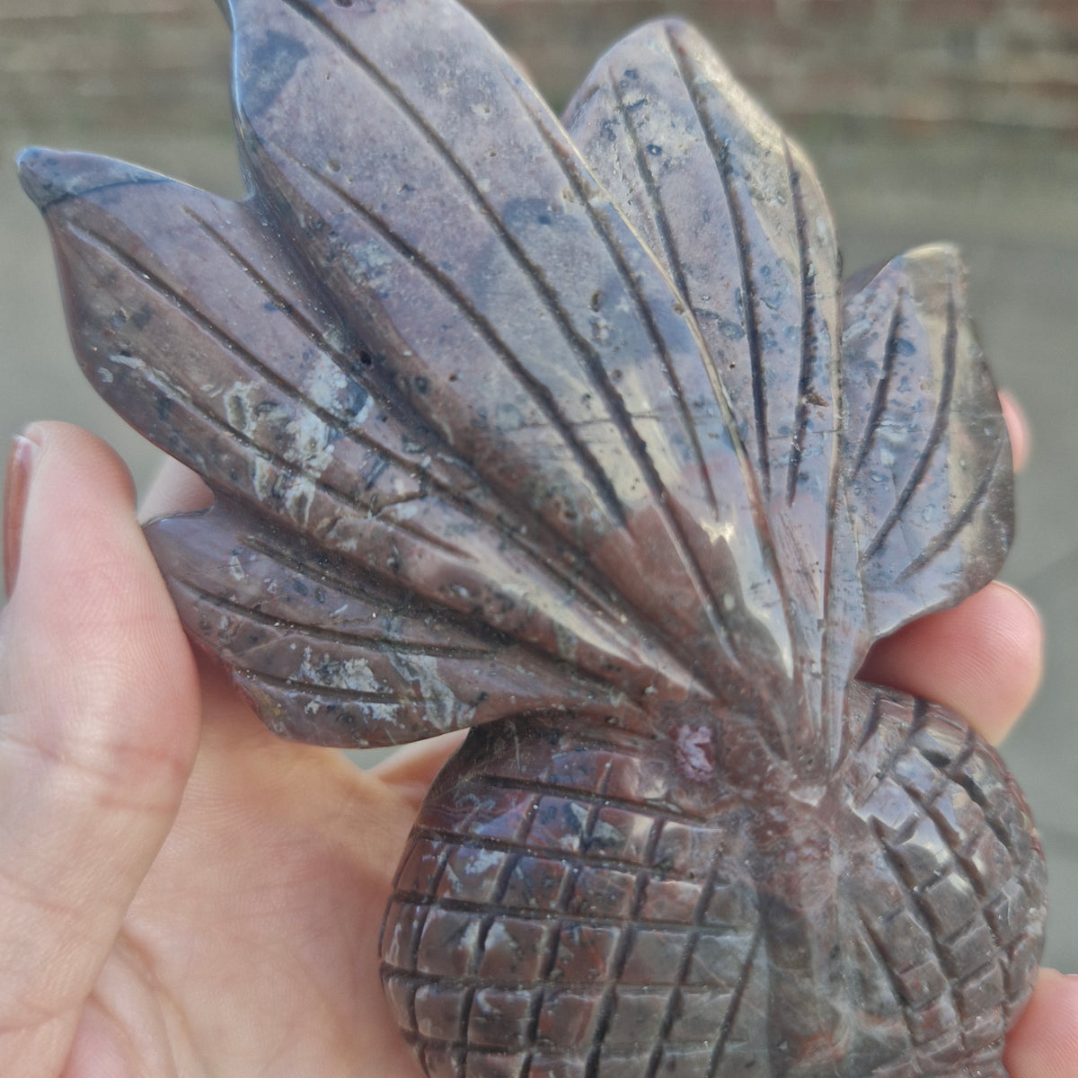 Ocean Jasper Koi Carp Fish Crystal Carving 12.2cm long
