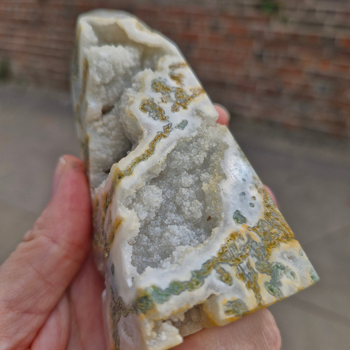 Super Quartzy Druzy Tree Agate 10.4cm Obelisk Tower