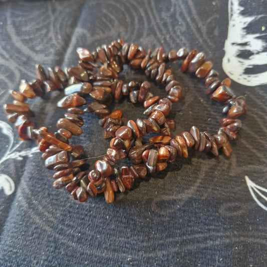 Red Tiger's Eye chip bracelet