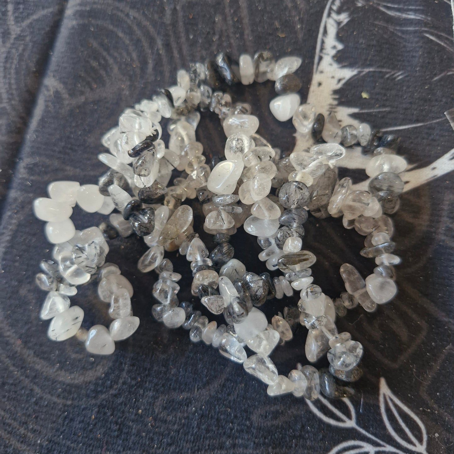 Tourmalinated Quartz Chip Bracelet