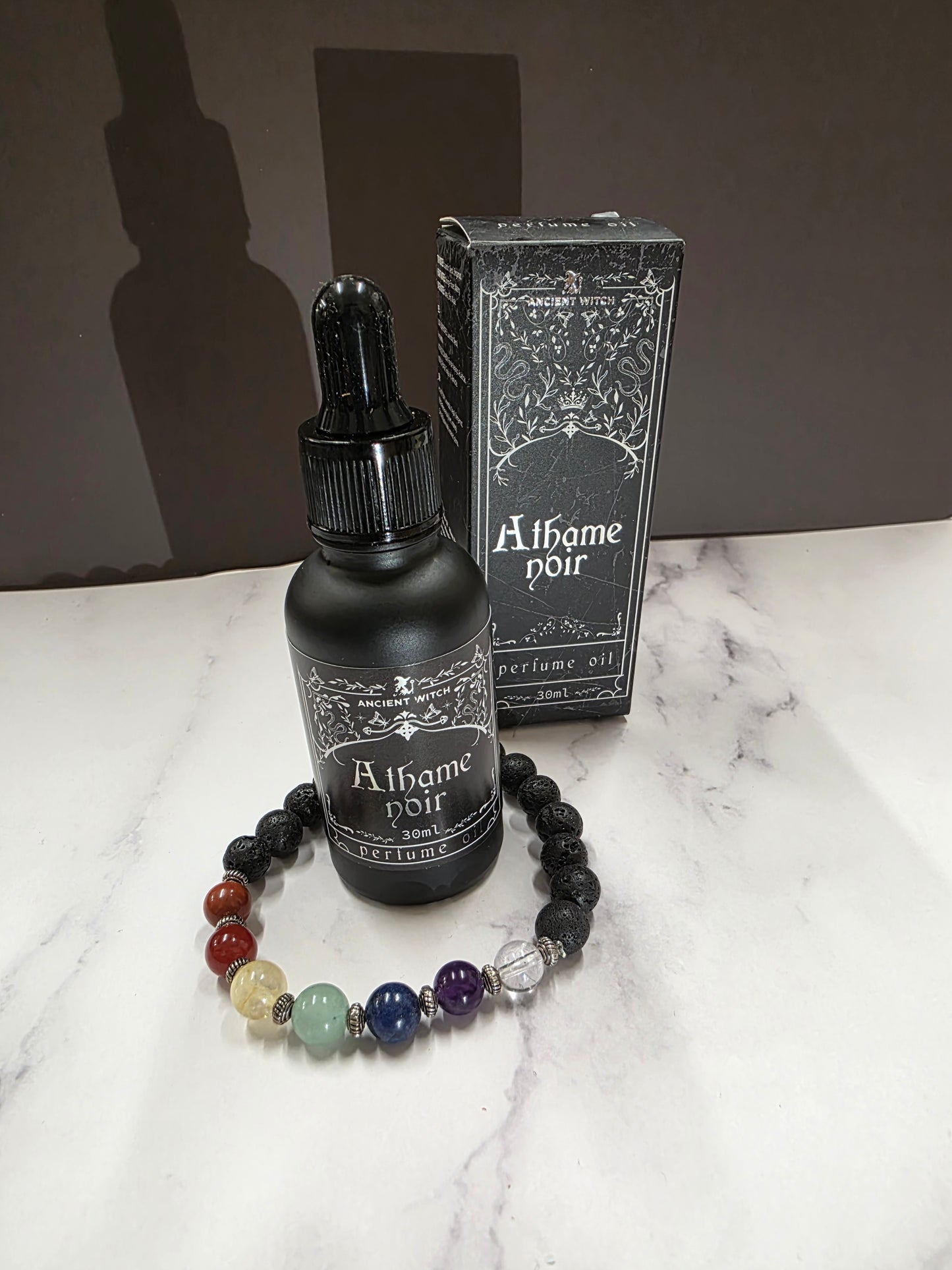 Perfume Oil and Bracelet Duo Athame Noir