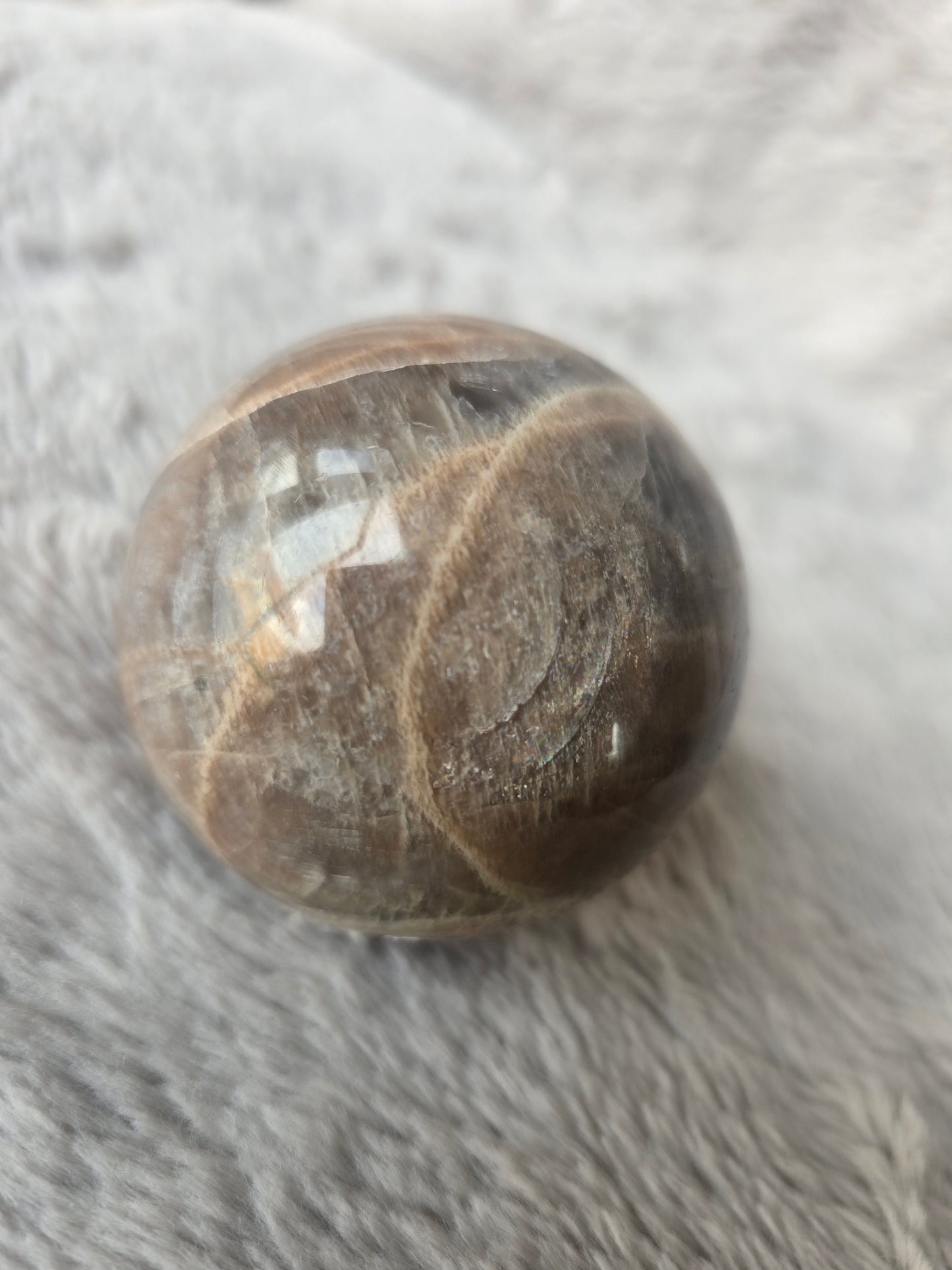 Peach moonstone sphere