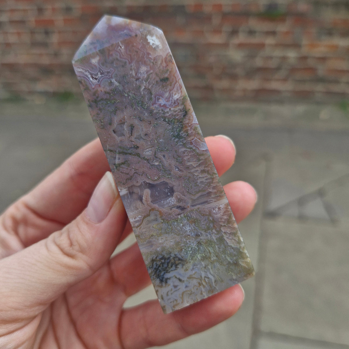 Purple Moss Agate Tower B