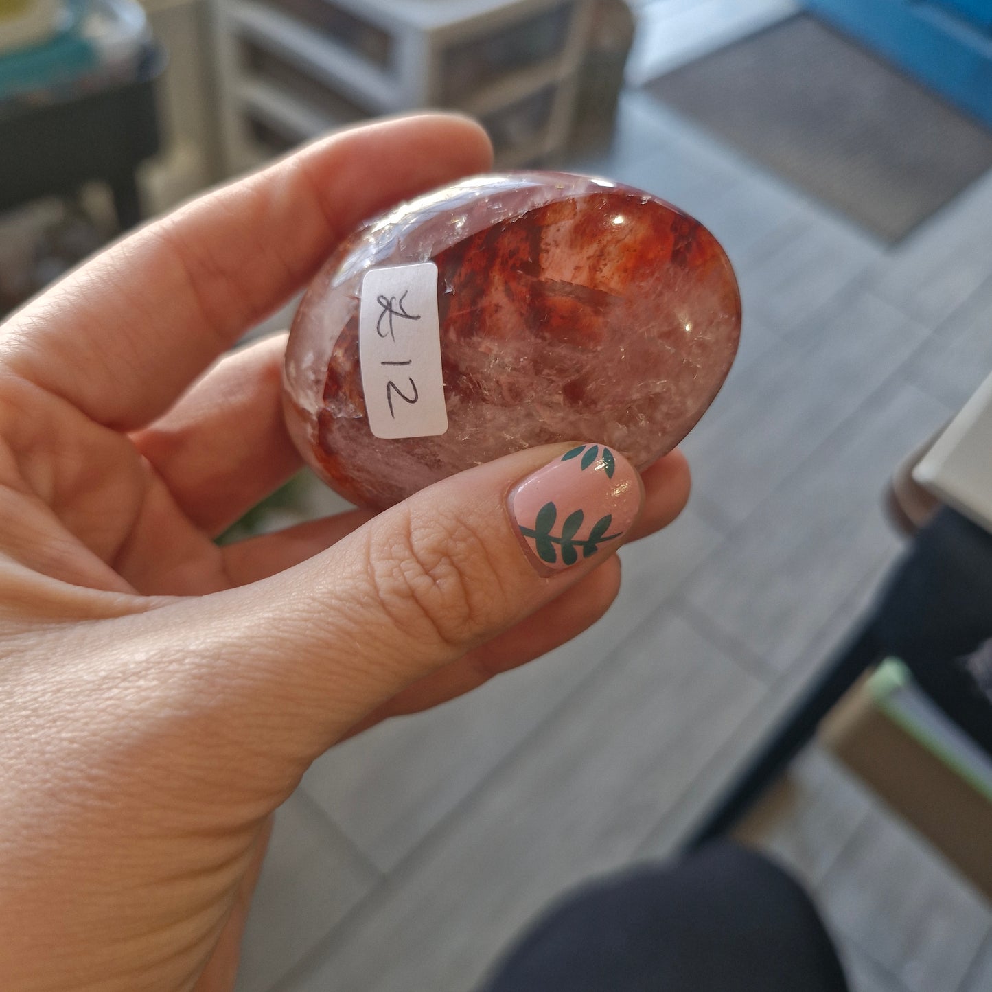 Fire Quartz Palm Stone