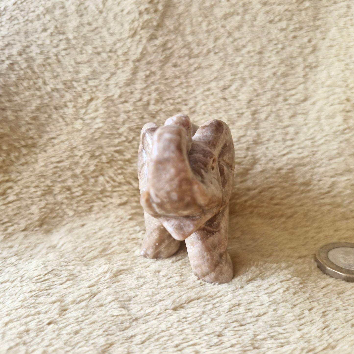 Chocolate Calcite Elephant Carving