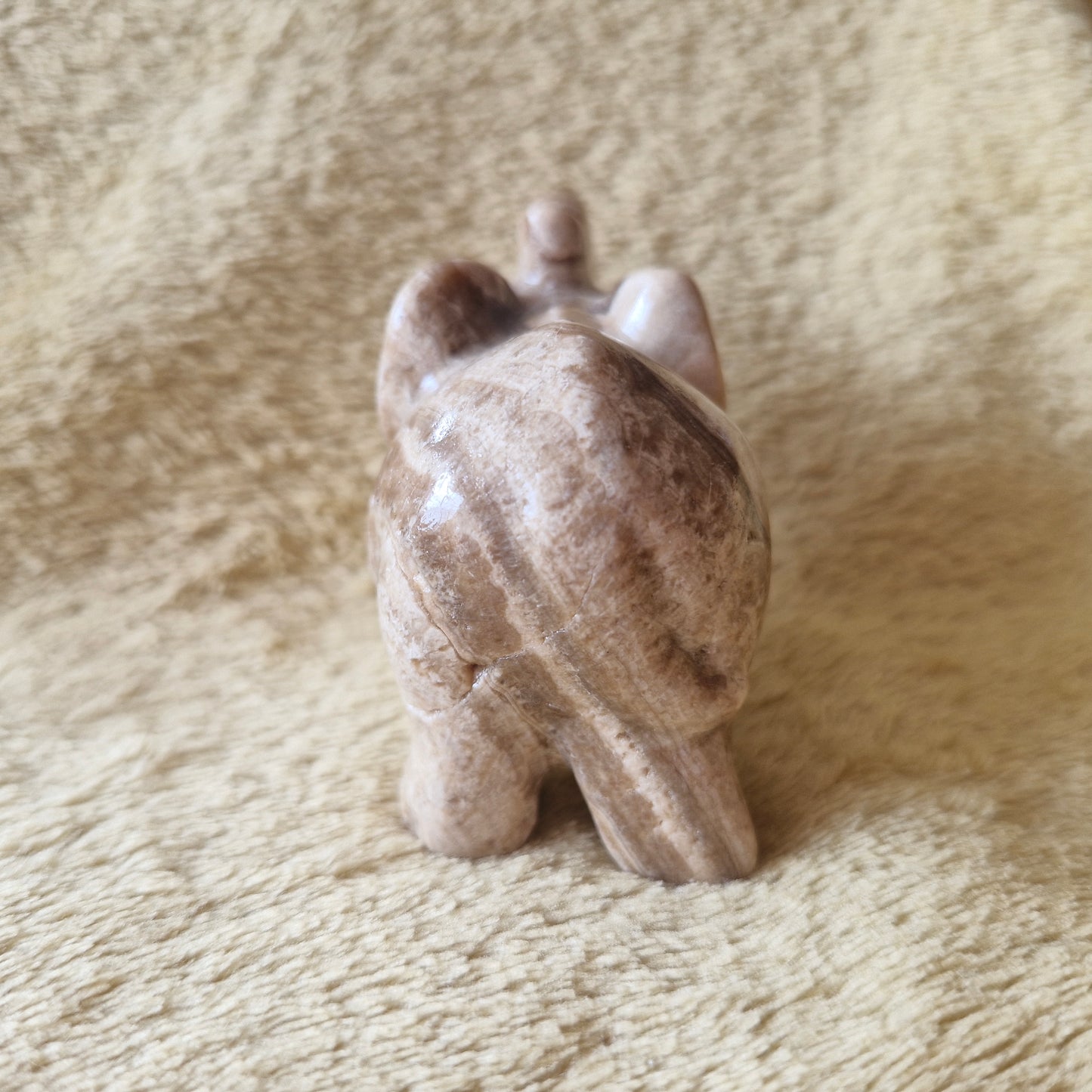 Chocolate Calcite Elephant Carving
