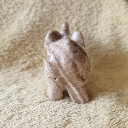 Chocolate Calcite Elephant Carving