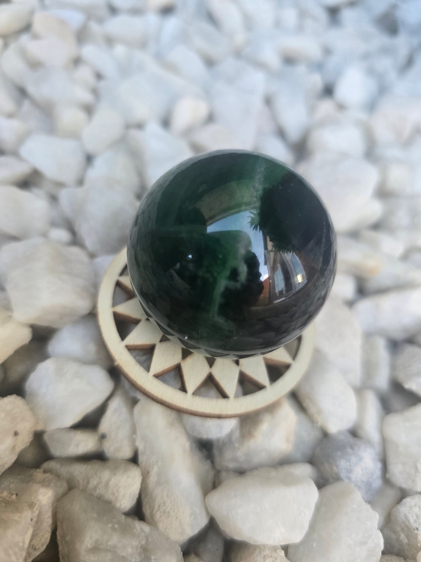 Green fluorite sphere