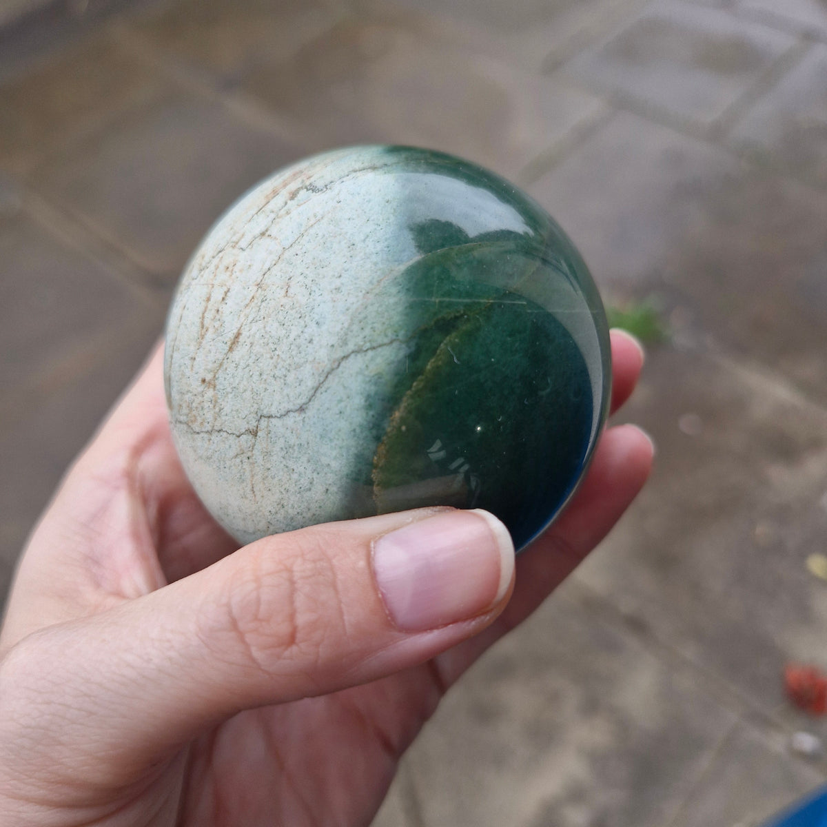 Moss Agate Sphere 431g