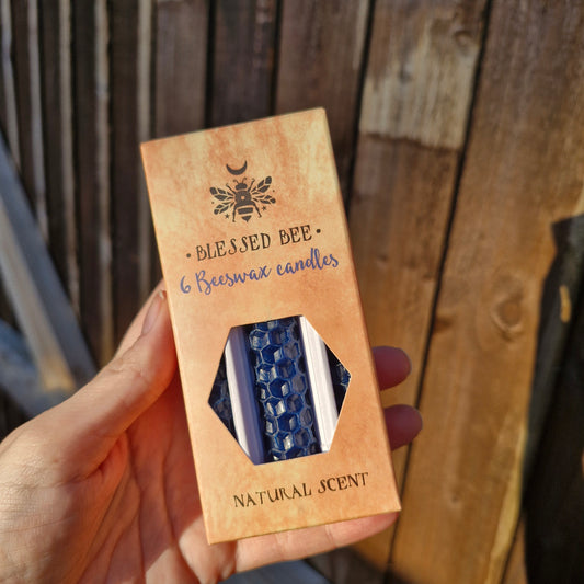 Blessed be beeswax blue spell candles
