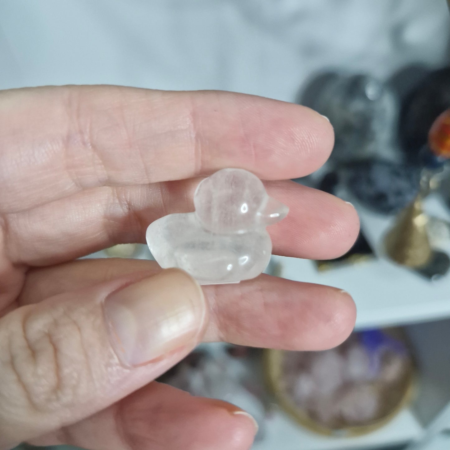 Clear quartz small ducks