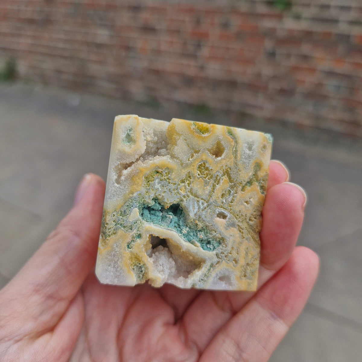 Super Quartzy Druzy Tree Agate 10.4cm Obelisk Tower