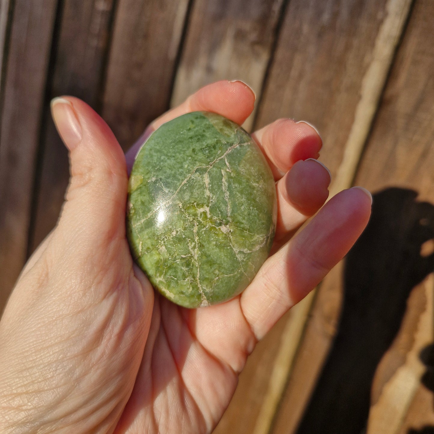 Tremolite palm stone