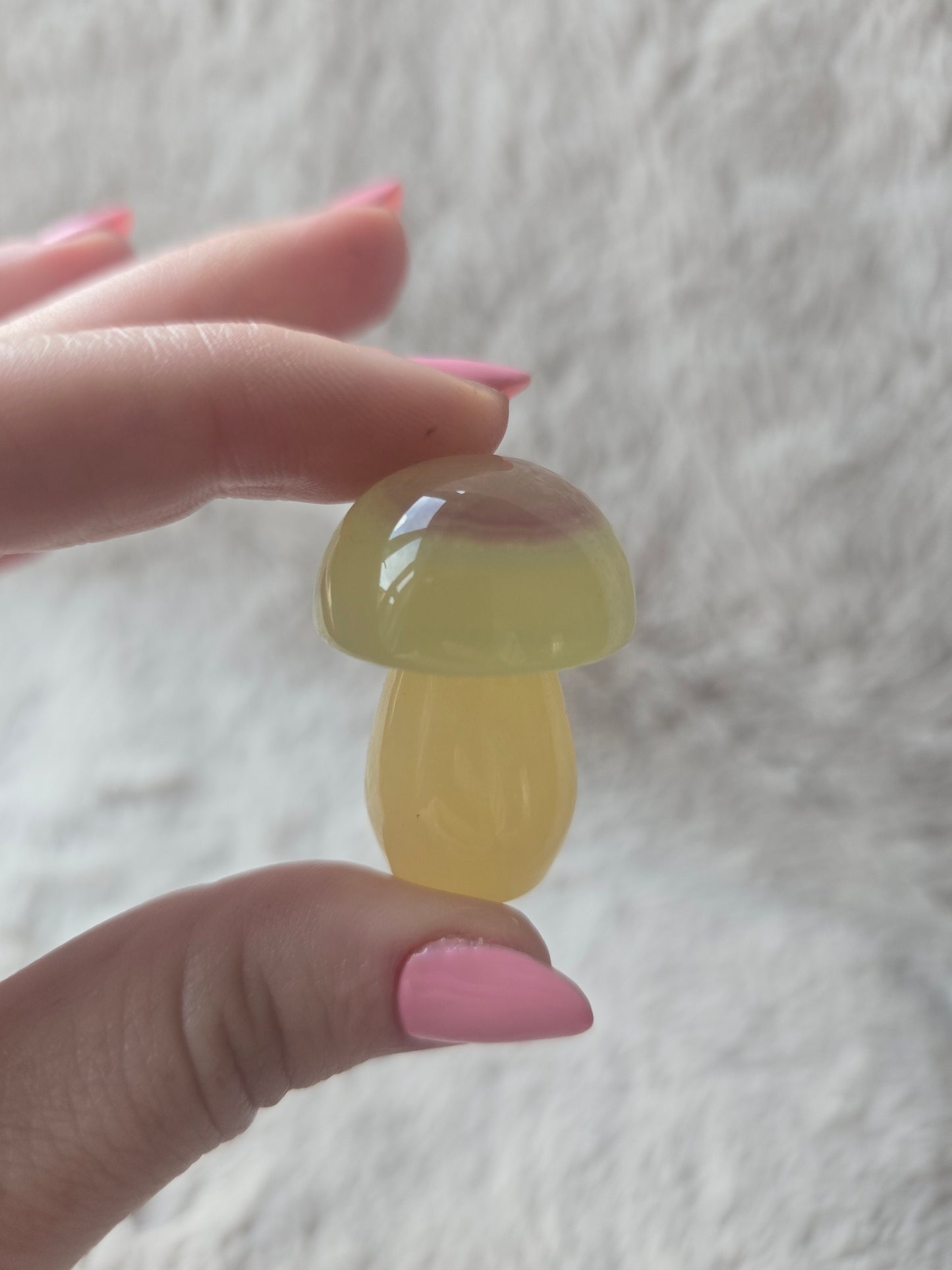 Yellow fluorite mushroom
