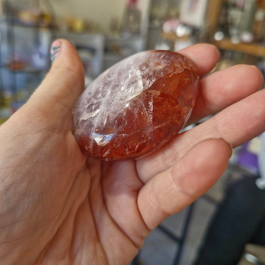 Fire Quartz Palm Stone