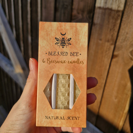 Blessed be beeswax white/yellow/ivory spell candles