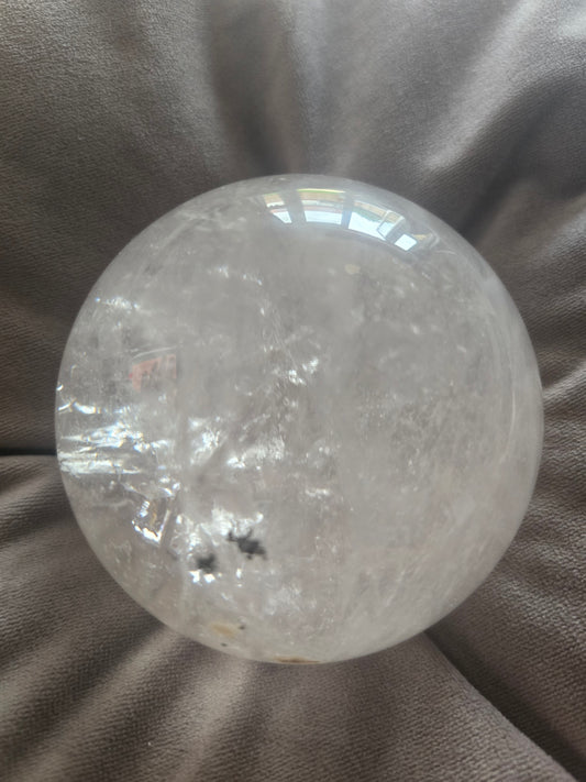 Large clear quartz sphere