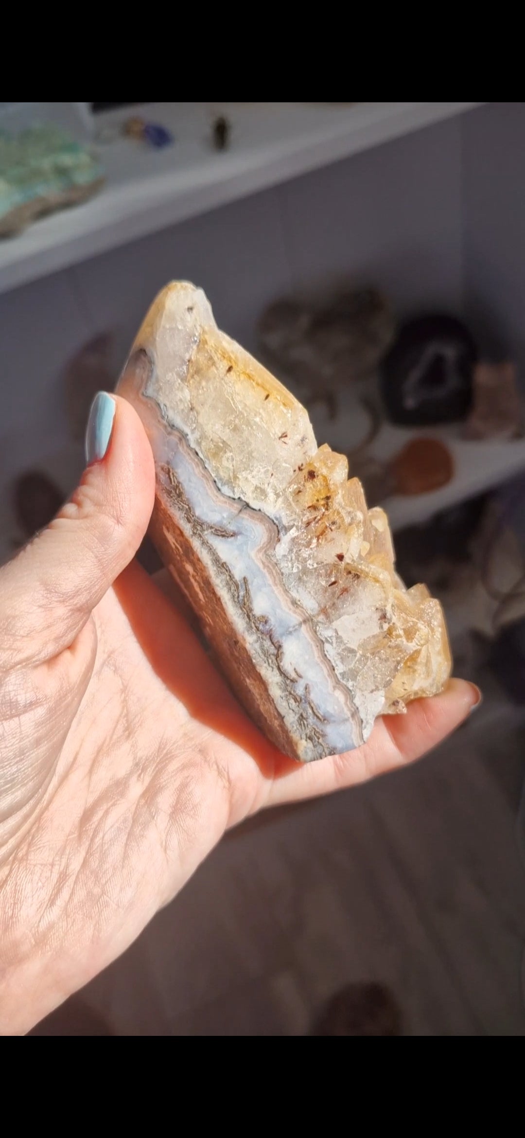 Citrine giant druzy geode