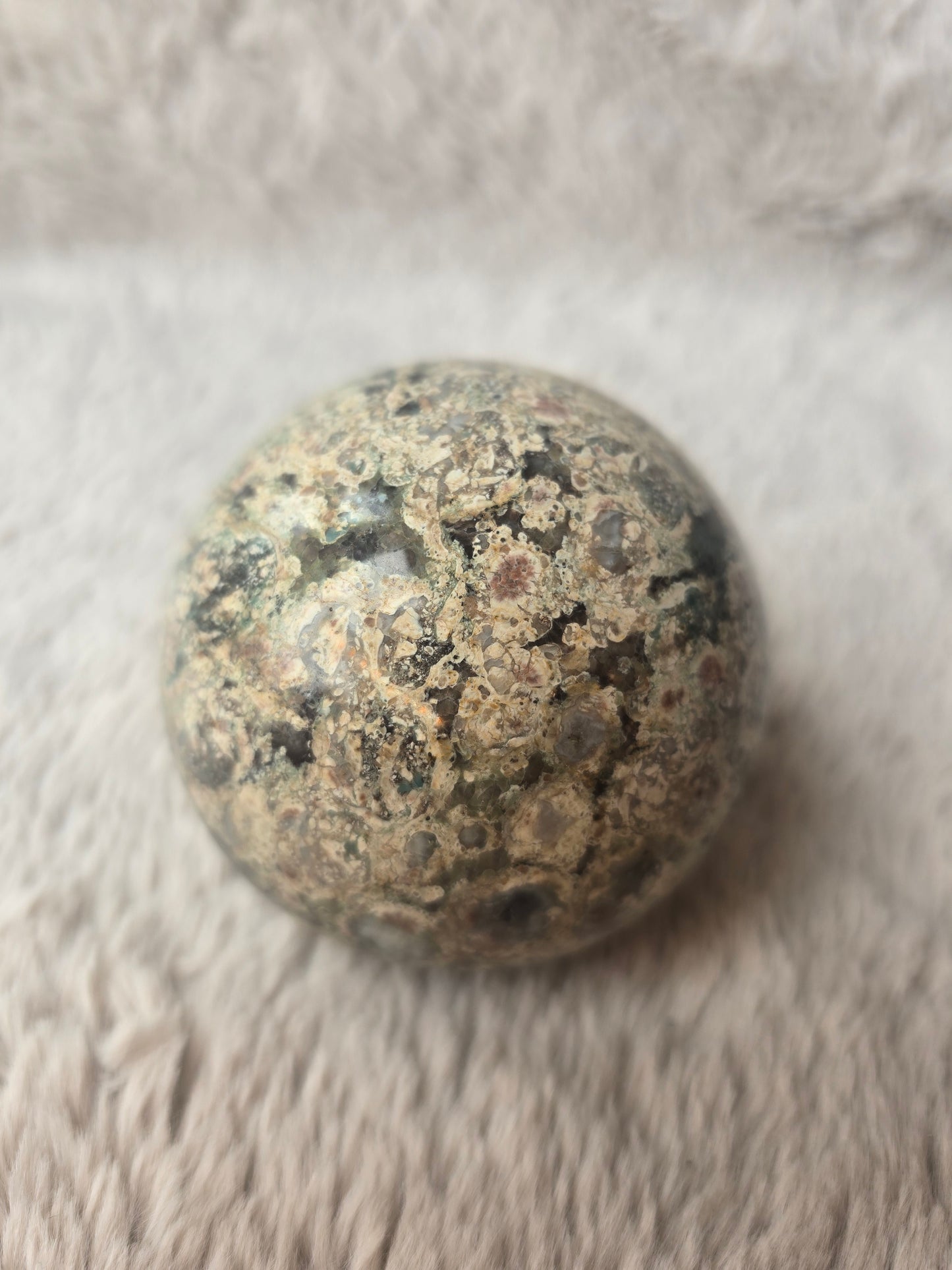 Russian flower agate sphere