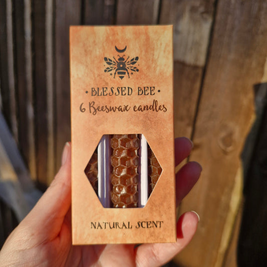 Blessed be beeswax brown spell candles 'Earth Magick'