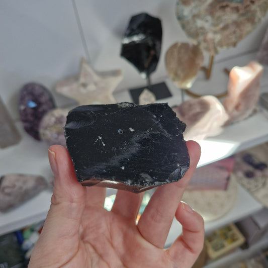 Obsidian incense holder