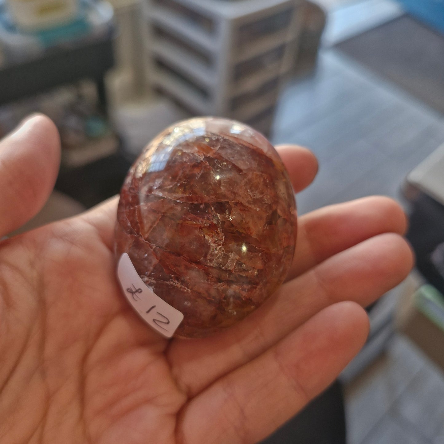 Fire Quartz Golden Healer Palm Stone