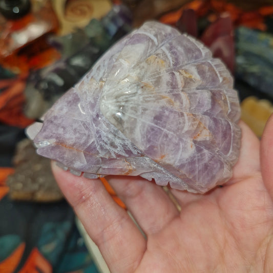 Ocean Fish and Shell Amethyst Carving