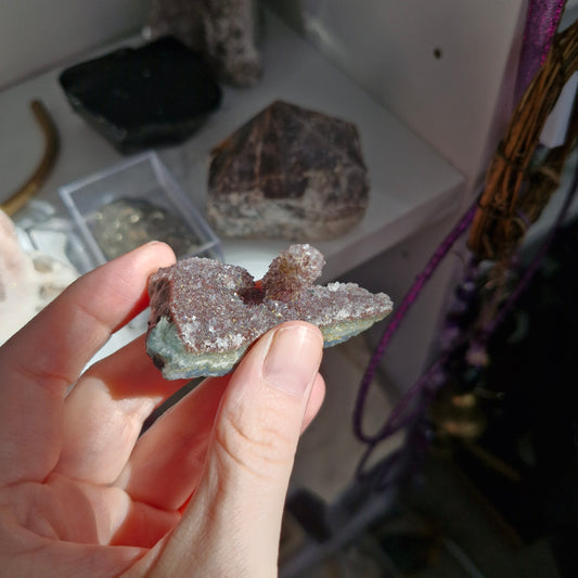 Unusual shape Dark cherry red amethyst geode bed