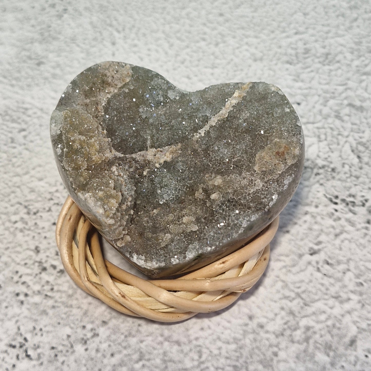 Grey amethyst heart
