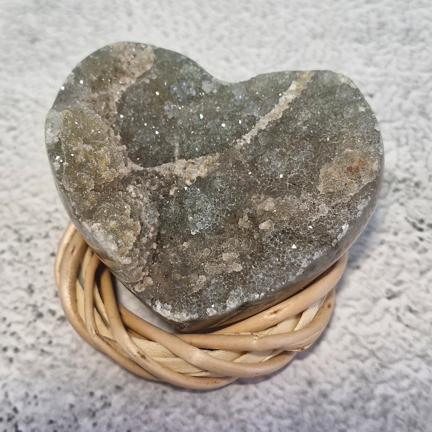 Grey amethyst heart