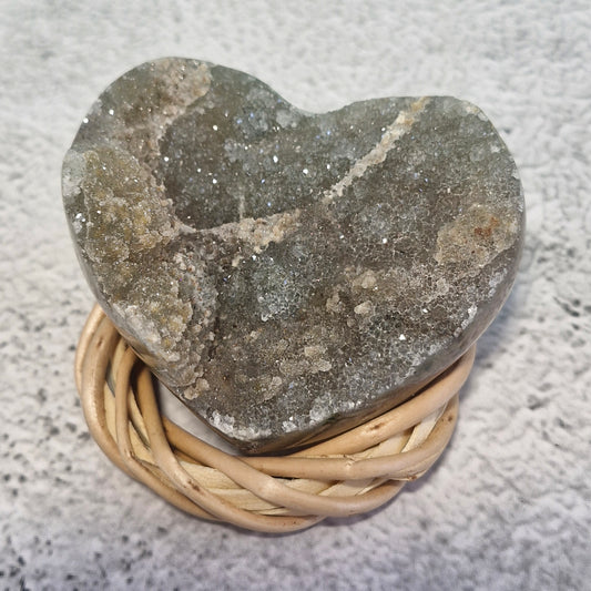 Grey amethyst heart