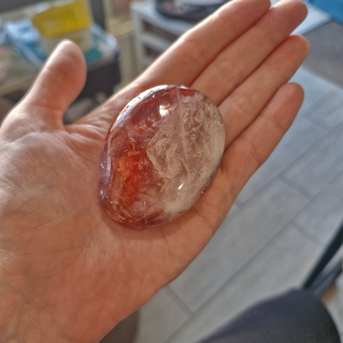 Fire Quartz Palm Stone
