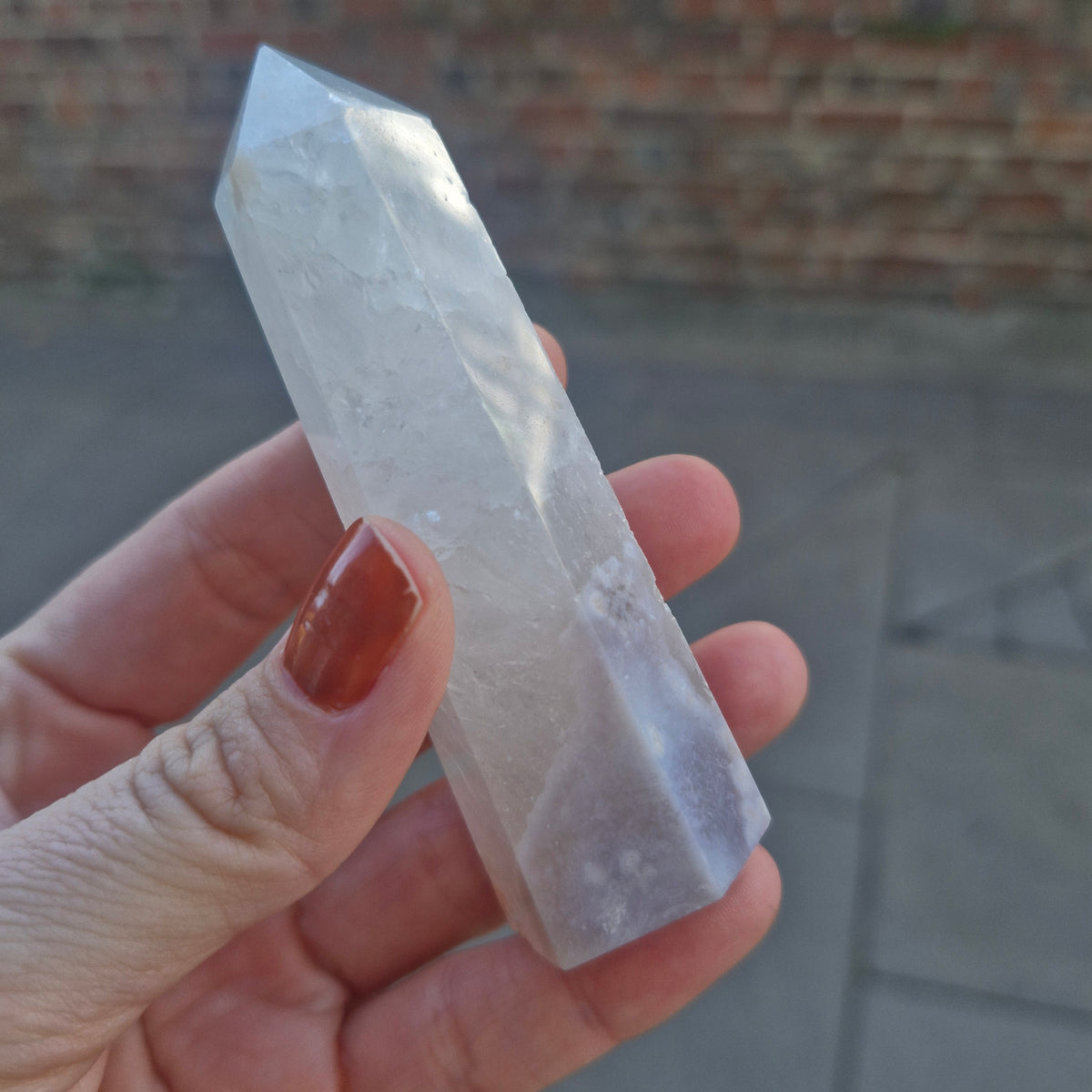 Clear Quartz with Pink Amethyst Tower 8.8cm